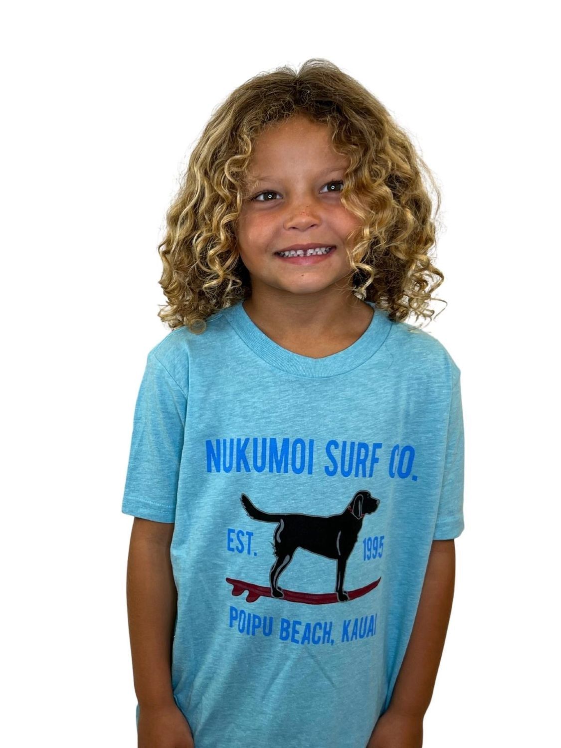 Nukumoi Good Dog Yth Surf Tee, Color: Turq, Size: Xs