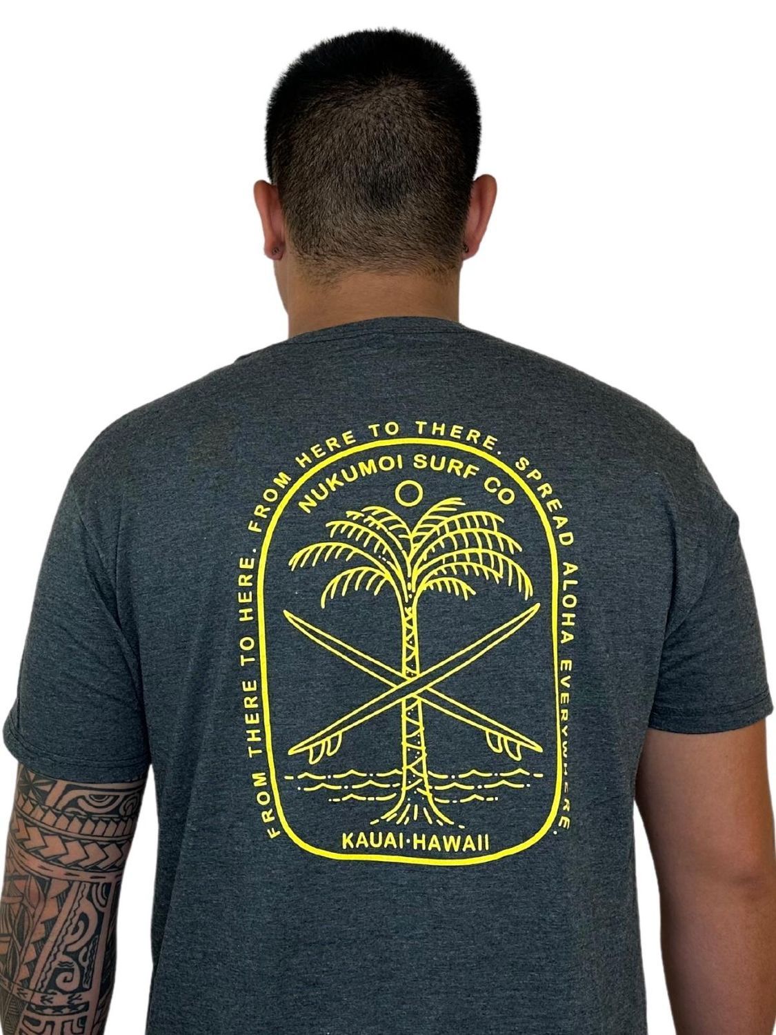 Nukumoi Spread Aloha Tee, Color: Charcoal, Size: Sm