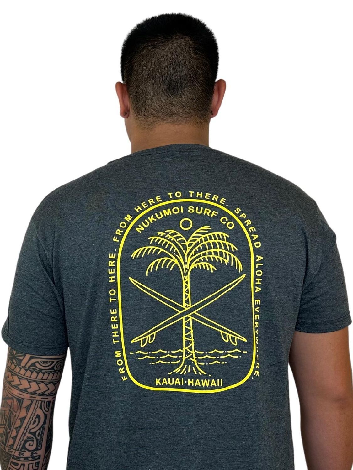 Nukumoi Spread Aloha Tee, Color: Charcoal, Size: Sm