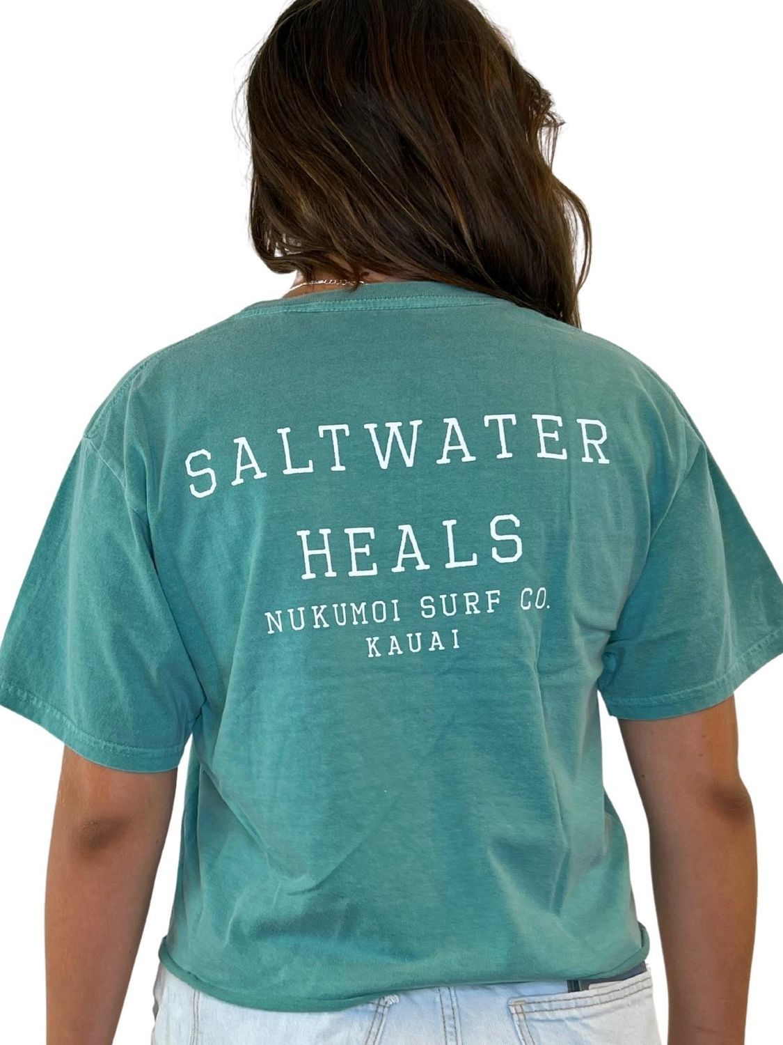 Nukumoi Salt Water Heals Crop, Color: Aqua Blue, Size: Sm