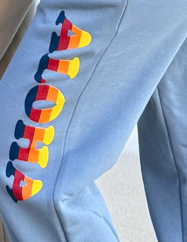 NUKUMOI ALOHA FLEECE JOGGER, Color: DUSTY BLUE, Size: SM