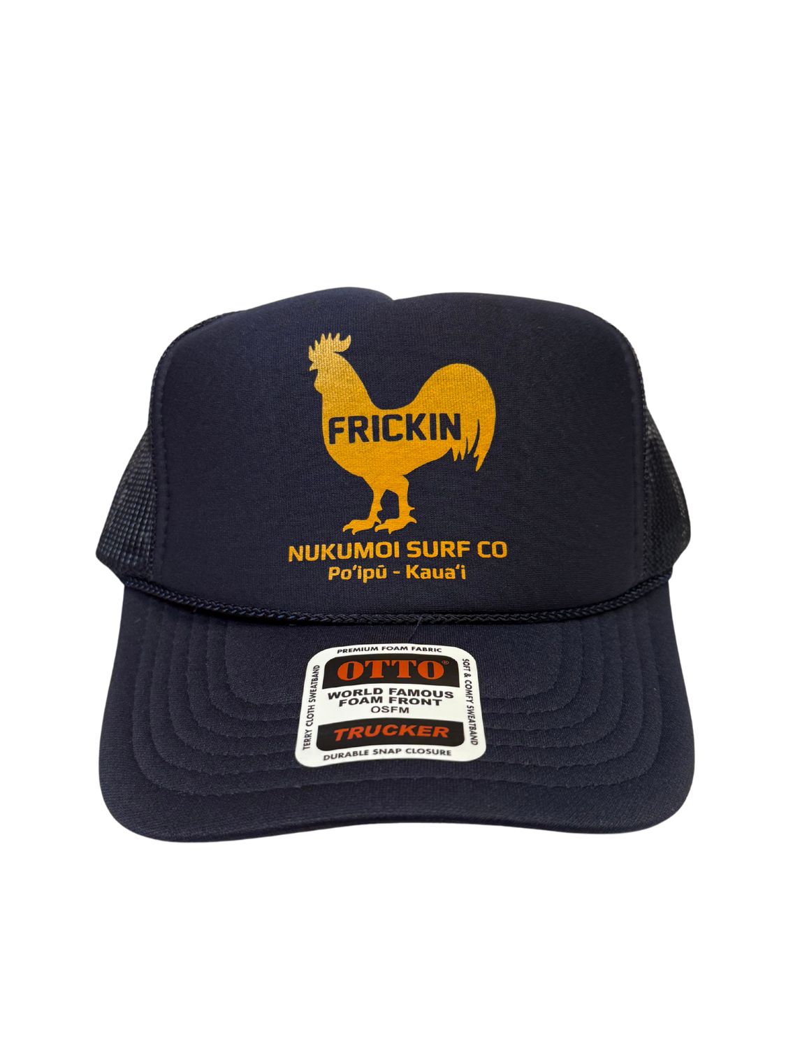 FRICKIN CHICKEN TRUCKER, Color: NAVY/GOLD