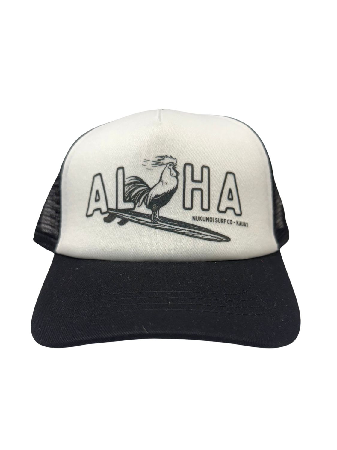 NUKUMOI SURFING ROOSTER KEIKI TRUCKER, Color: BLK/WHT, Size: MINI