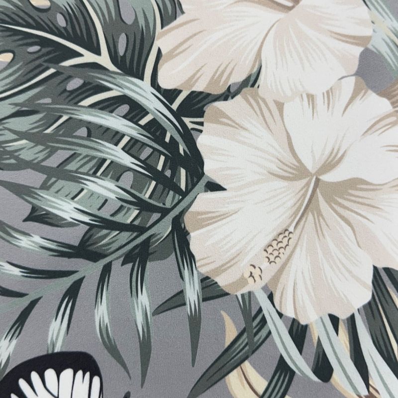 Microfibre tropicale – Fleurs exotiques sauge