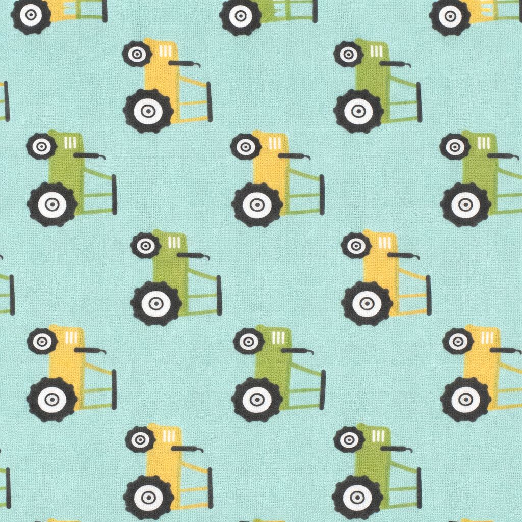 Flanelle enfants – Tracteurs colorés