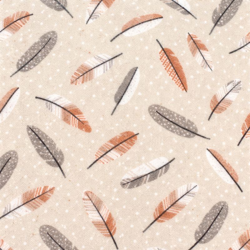 Flanelle imprimée plumes – Tons naturels