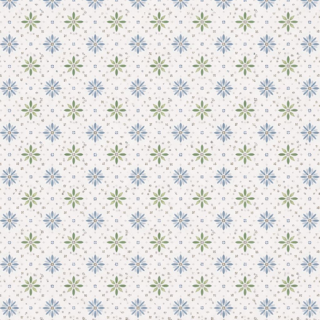 Coton imprimé motifs géométriques verts