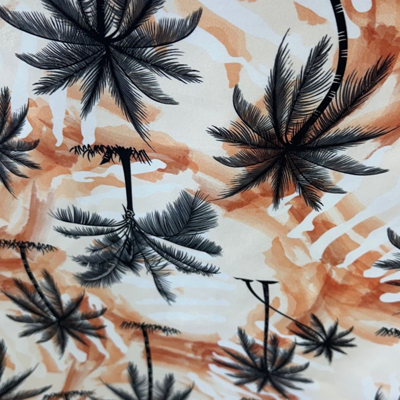 Microfibre tropicale – Palmiers noir &amp; sable