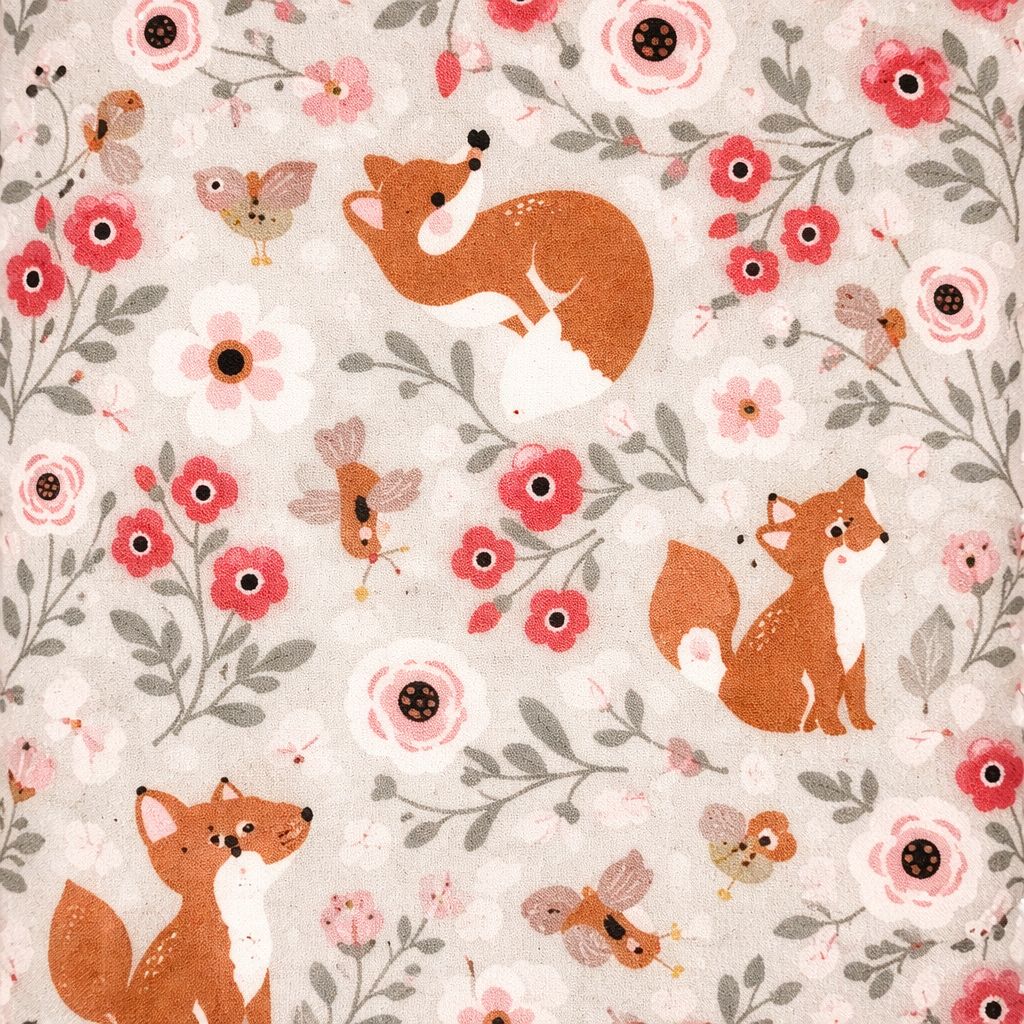 Coton enfants – Renards &amp; Fleurs des bois