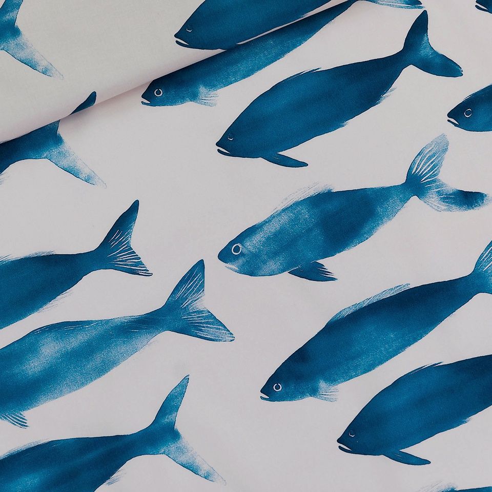 Coton imprimé – Petits poissons beige doux | See You At Six