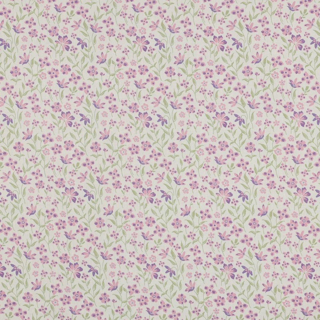 Popeline fine – Fleurs mauves