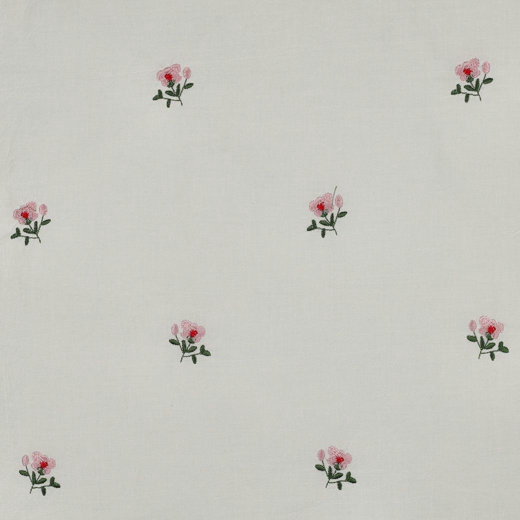 Voile de coton brodé – Fleurs écru