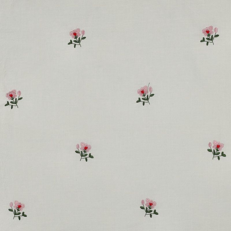 Voile de coton brodé – Fleurs écru