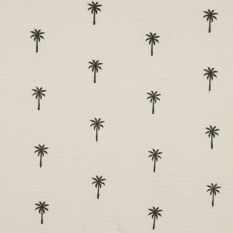 Double gaze brodée – Palmiers naturels