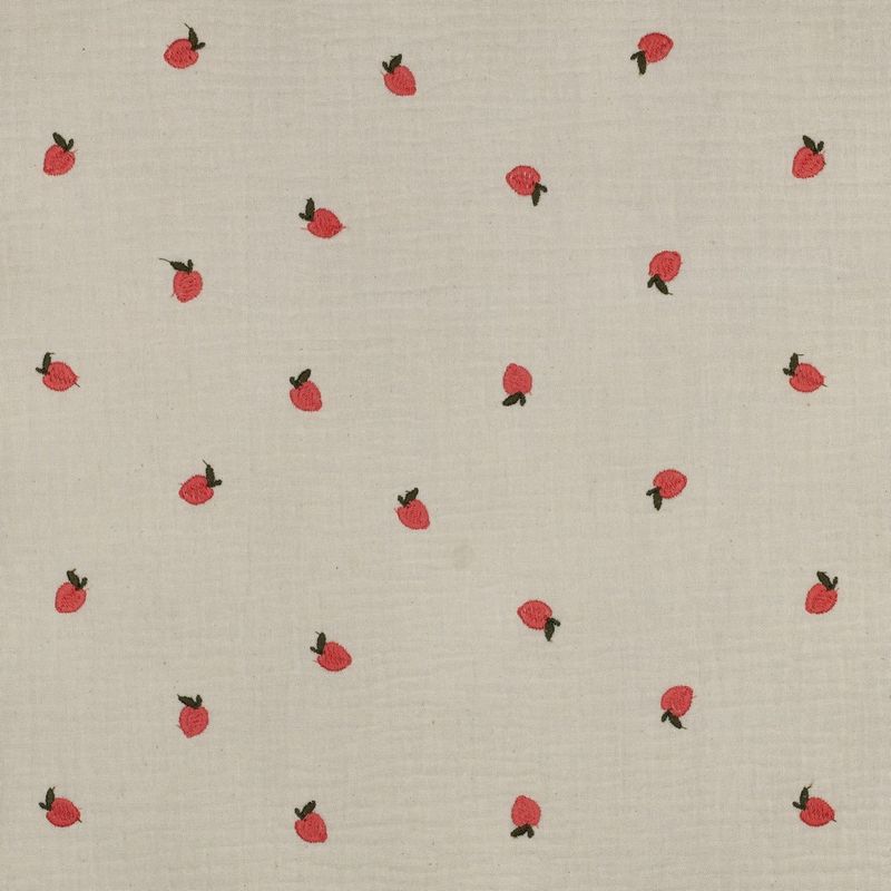 Double gaze brodée – Fruits naturels