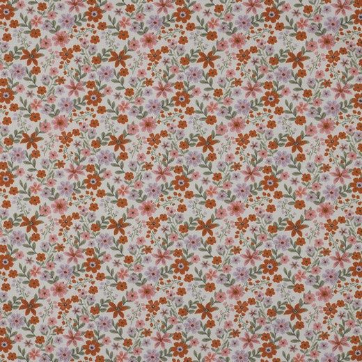 Popeline fine – Fleurs écru