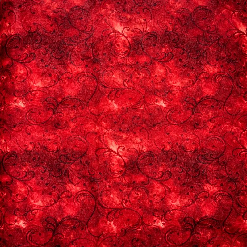 Coton imprimé rouge arabesques