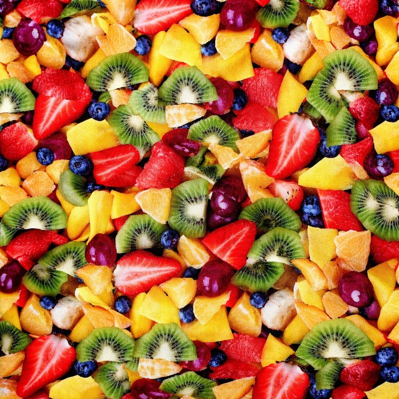 Coton imprimé fruits colorés
