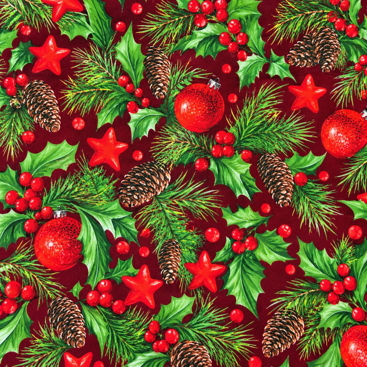 Coton de Noël – Étoiles et verdure