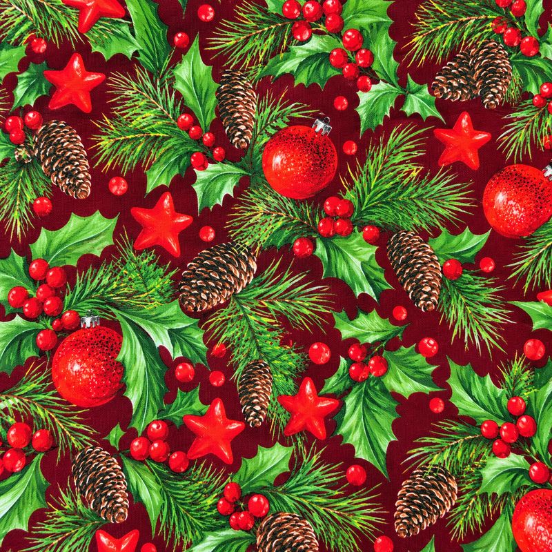 Coton de Noël – Étoiles et verdure