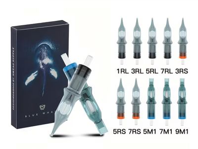 Tuffking Blue Whale Tattoo Needles – 40pcs Mixed RS, RL, M1