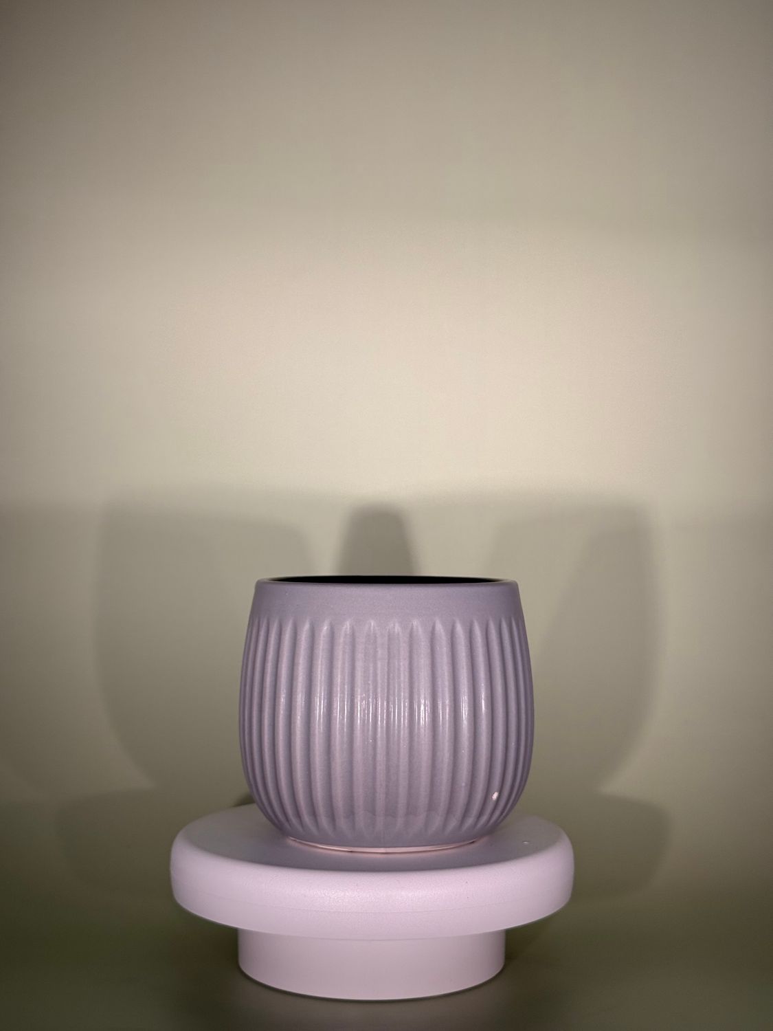 Osłonka ceramiczna kulista szara z ryflowaniem