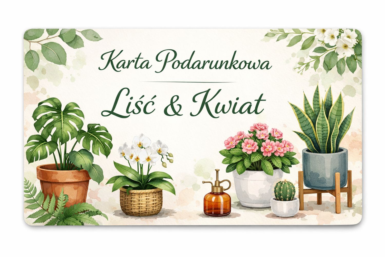 Karta Podarunkowa Liść &amp; Kwiat
