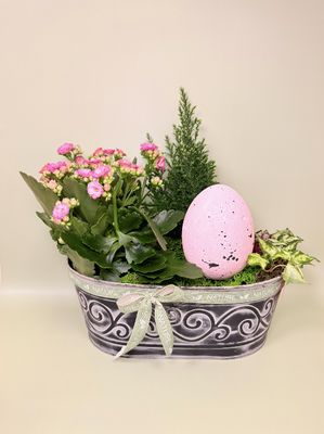 Wiosenna Kompozycja w Metalowej Osłonce