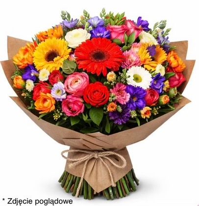 Kolorowy Bukiet z Kwiatów Mieszanych
