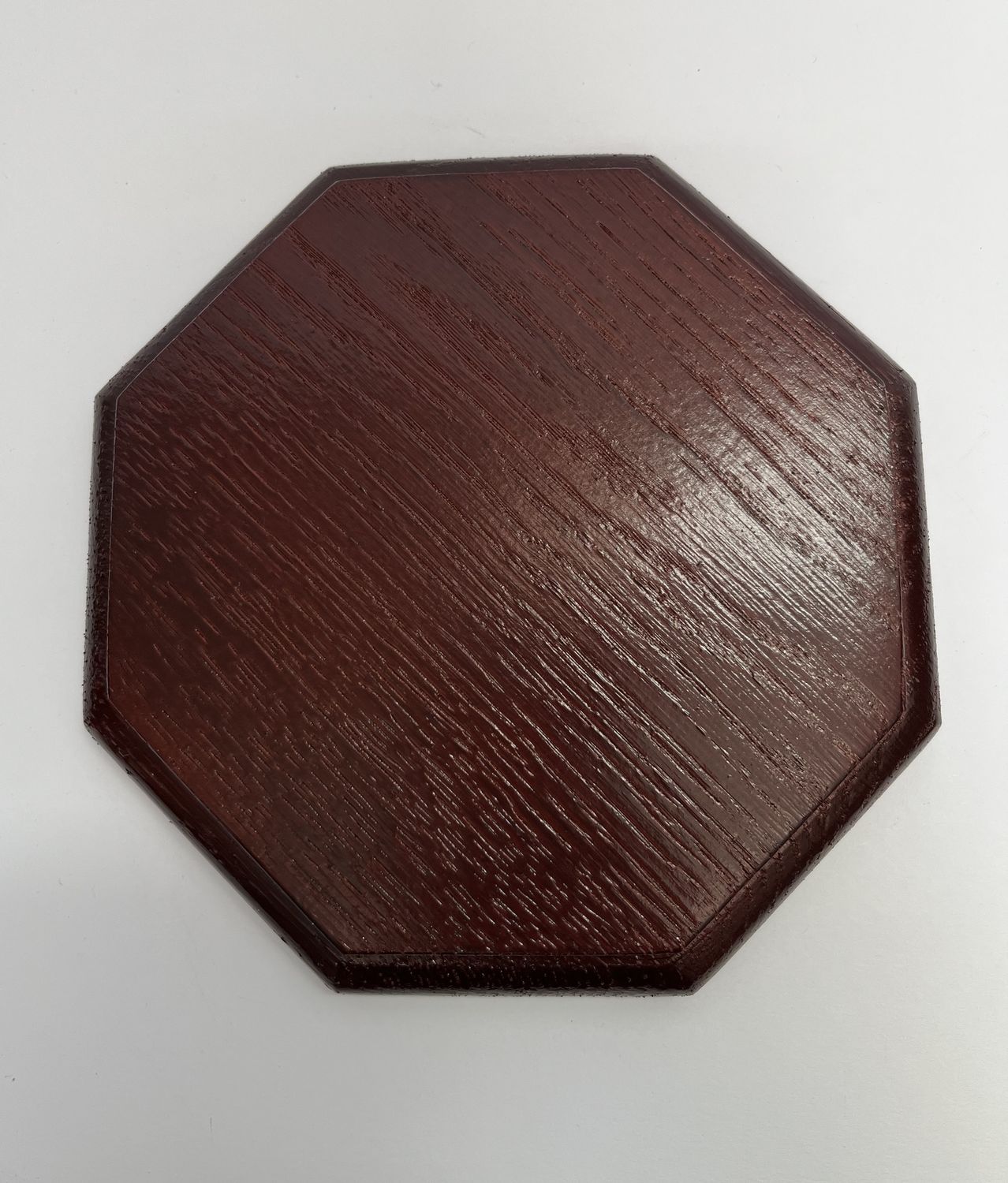 Ośmiokątna podstawka dębowa | Mahoń | Frez zaokrąglony