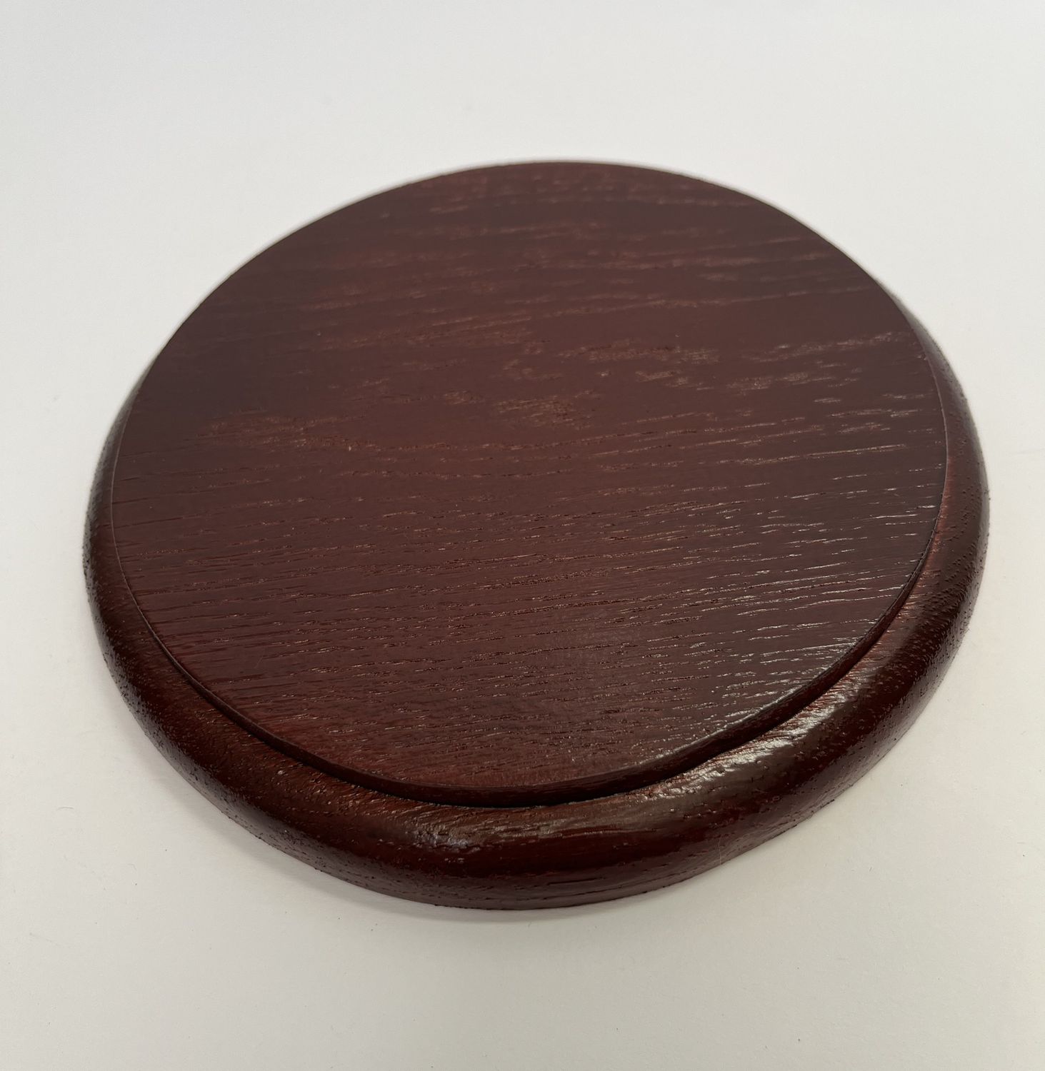 Okrągła podstawka dębowa | Mahoń | Frez zaokrąglony