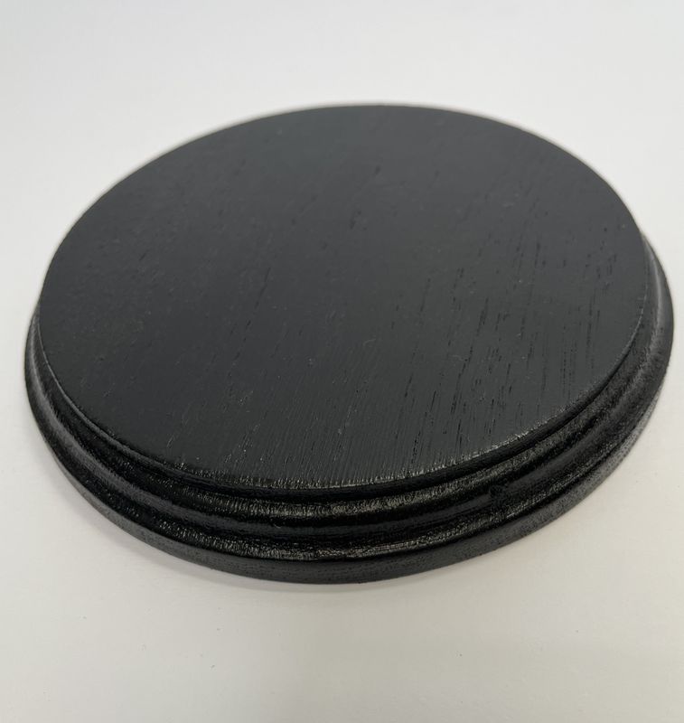 Okrągła podstawka dębowa | Czarny| Frez klasyczny