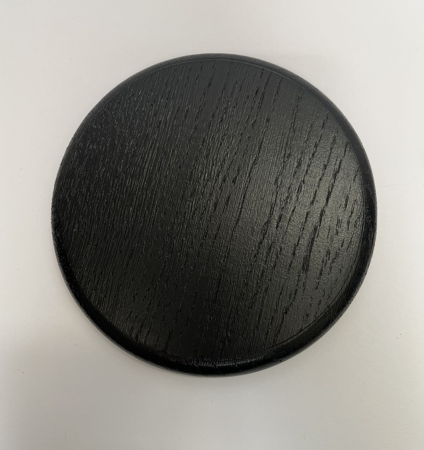 Okrągła podstawka dębowa | Czarny| Frez zaokrąglony