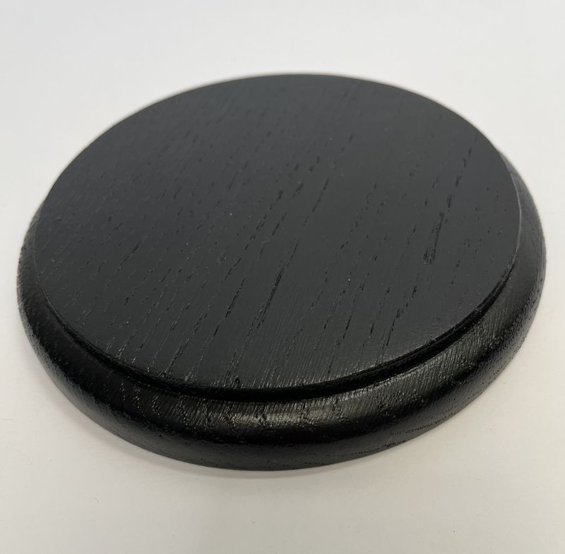 Okrągła podstawka dębowa | Czarny| Frez zaokrąglony