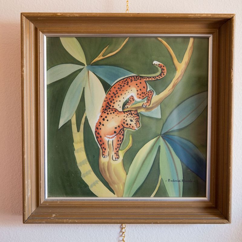 Set of 2 Frederick Ricardo - Leopard Watercolor Paintings