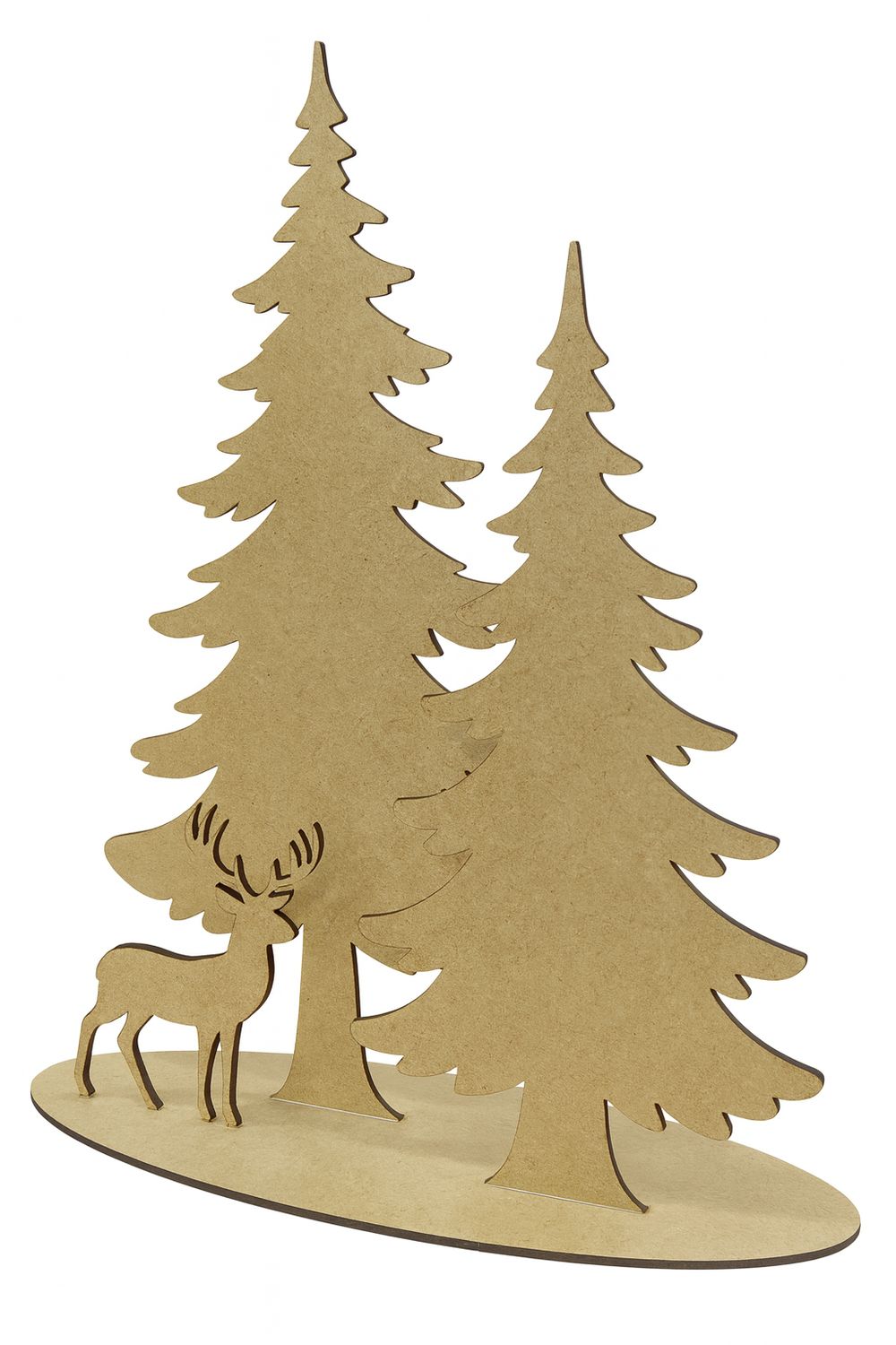Choinka świąteczna wycinana laserowo – dekoracja zimowa z jeleniem