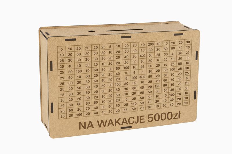 Skarbonka wykreślana na wakacje 5000zł