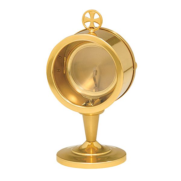 Chapel Monstrance 7-1/2" High holds 2-3/4" Host K444 Gold Plated Chapel Monstrance