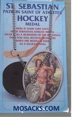 St. Sebastian Sports Pewter Hockey Medal 12-650-6045 St. Sebastian Tennis Medal 12-650-6047