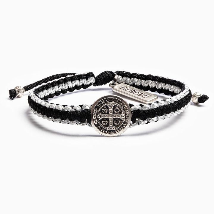 My Saint My Hero Gratitude Blessing Bracelet Black Silver 14031SL has a space on the gifting card t…