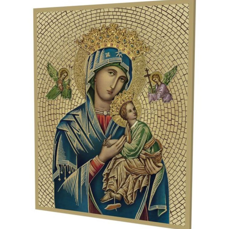 8" x 10" Gold Foil Mosaic Plaque Icon of Our Lady of Perpetual Help