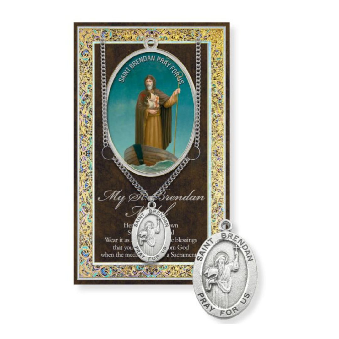 St. Brendan Pewter Medal 1-1/16" h 950-413