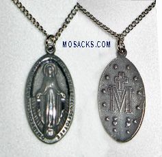 Oval-Shaped Miraculous Medal on 20 Chain #MIRAC Oval-Shaped Miraculous Medal on 20" Chain #MIRAC