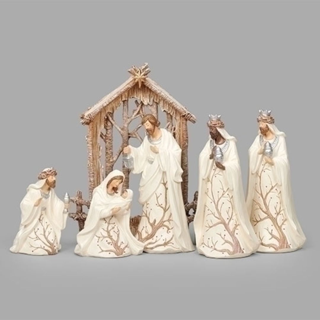Nativity Set 6-pc set 9.5"H Resin. Box. (1/4) 136684
