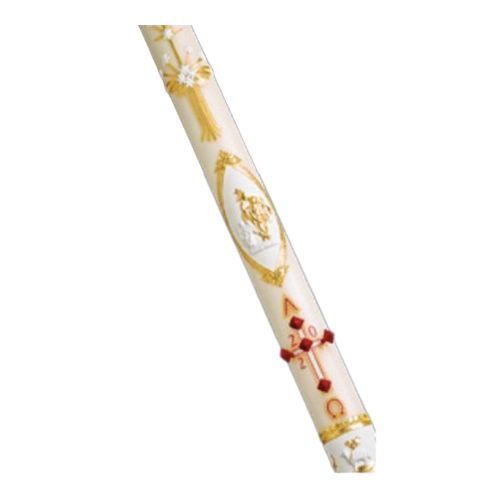 Paschal Candle Ornamented by Cathedral Candle