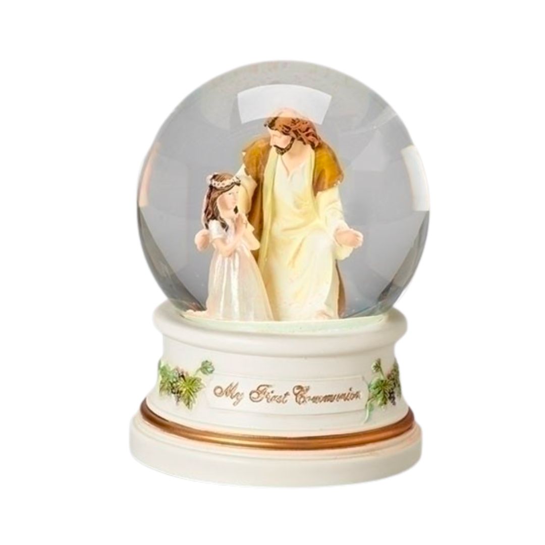 Joseph's Studio My First Communion Glitterdome (Girl) Joseph's Studio My First Communion Musical Glitterdome Girl with Jesus Figurine #41509