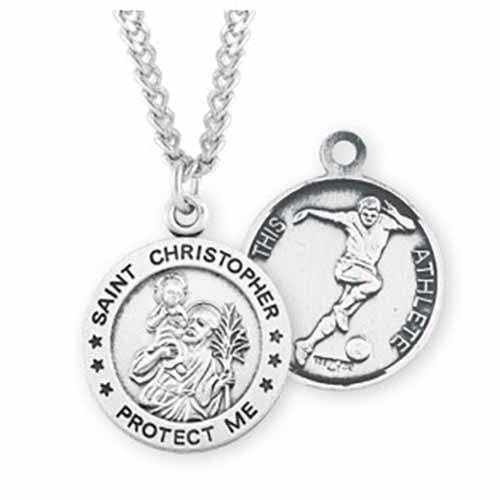 St. Christopher Sports Medal Soccer in Sterling Silver, S901324