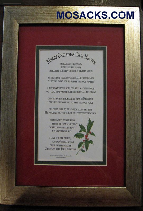 Merry Christmas From Heaven 8x10 Gold Frame Red Matt -11f