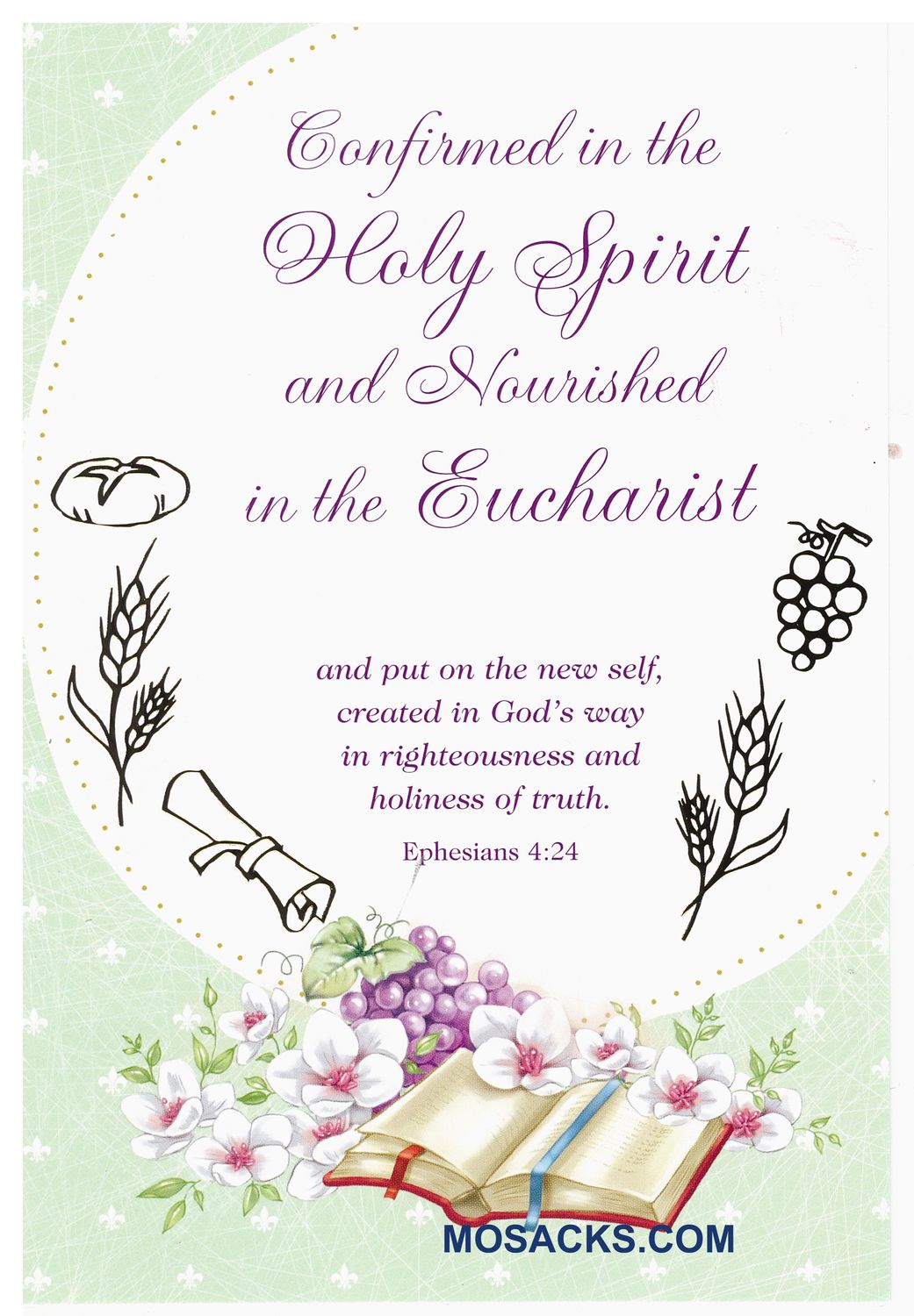 Confirmed in the Holy Spirit and Nourished in the Eucharist Card-87183 An RCIA Greeting Card