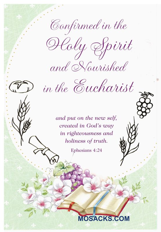 Confirmed in the Holy Spirit and Nourished in the Eucharist Card-87183 An RCIA Greeting Card